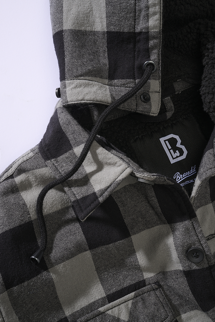 Brandit Lumber Hoodie Jacket, Black-Charcoal
