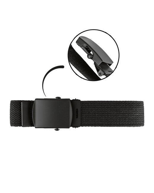 Mil-Tec US Belt with Black Buckle, Black
