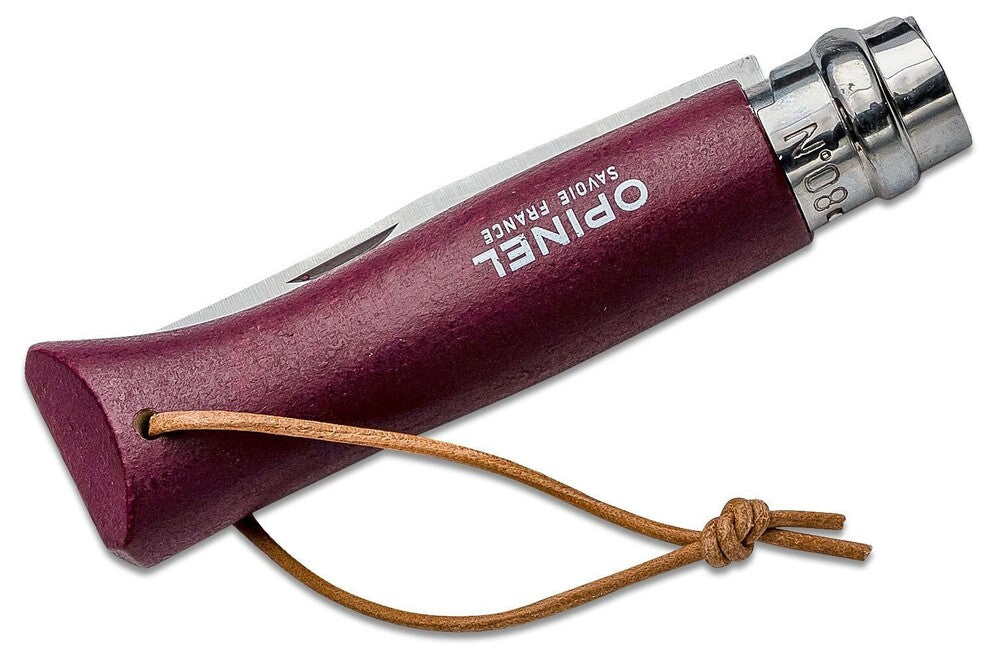 Opinel VRI N°08 Trekking Folding Knife, Burgundy