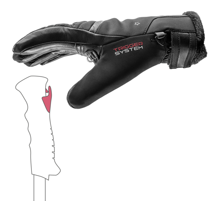 LEKI Snowfox 3D Women γάντια κατάβασης χιονιού γυναικεία, μαύρο