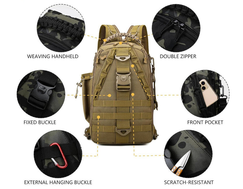 DRAGOWA TACTICAL Charlie 20L Sling Backpack, Khaki