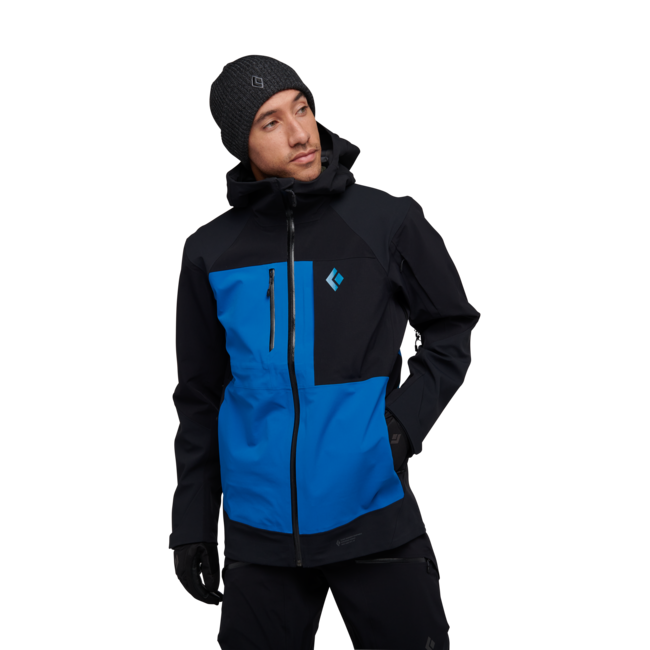 Black Diamond Women's Recon Stretch Pro Men's Shell Ski Jacket, Black-Kingfisher