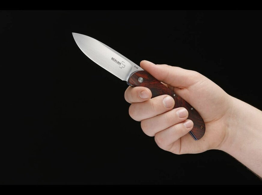 Böker Exskelibur I Folding Knife 8.9cm, Cocobolo Wood, Titanium