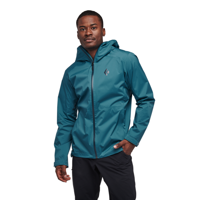 Black Men's Diamond Women's Stormline Stretch Rain Shell, Creek Blue