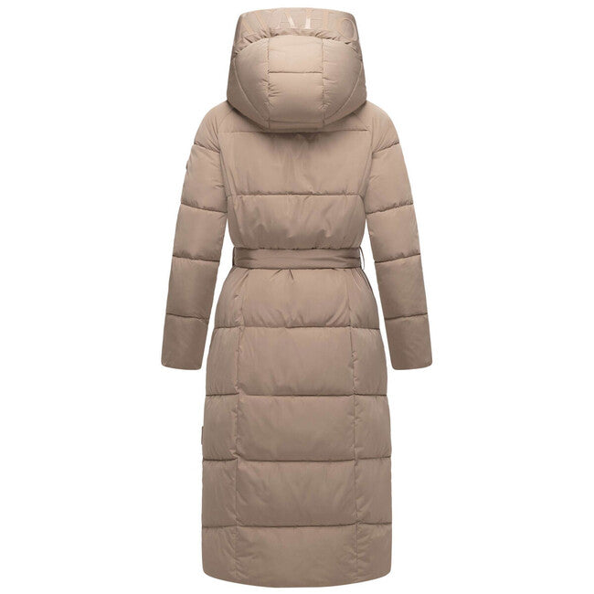 Navahoo Women's Long Winter Jacket EISBLICK, Taupe Grey