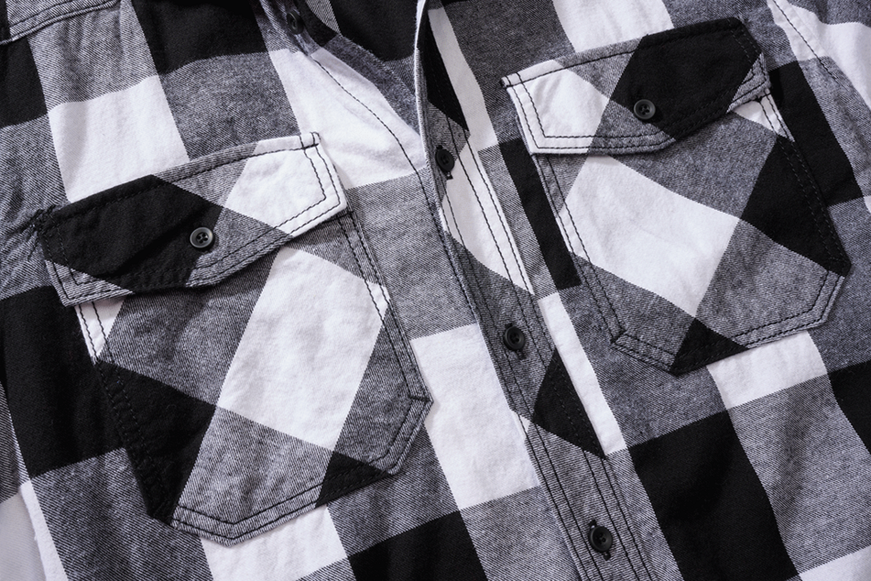 Brandit Check Shirt Short Sleeve, White/Black