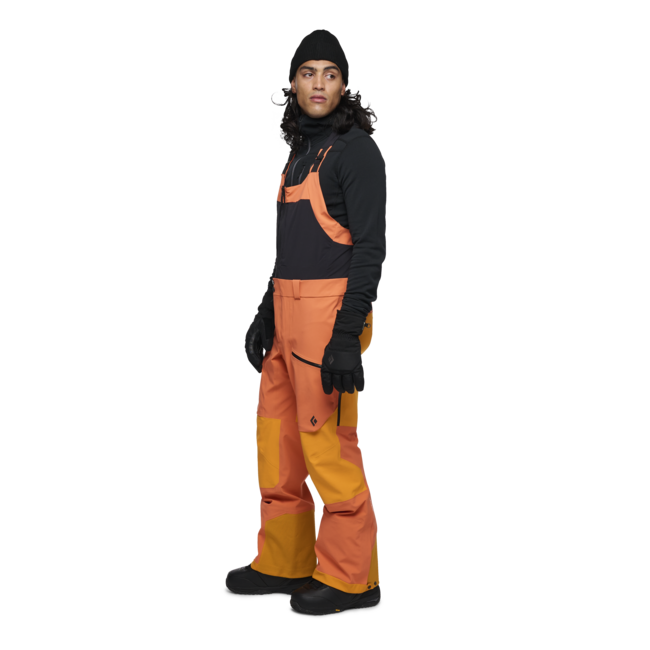 Black Diamond Recon Stretch Pro Bibs Men's Bib Pants, Orange Flame-Orange
