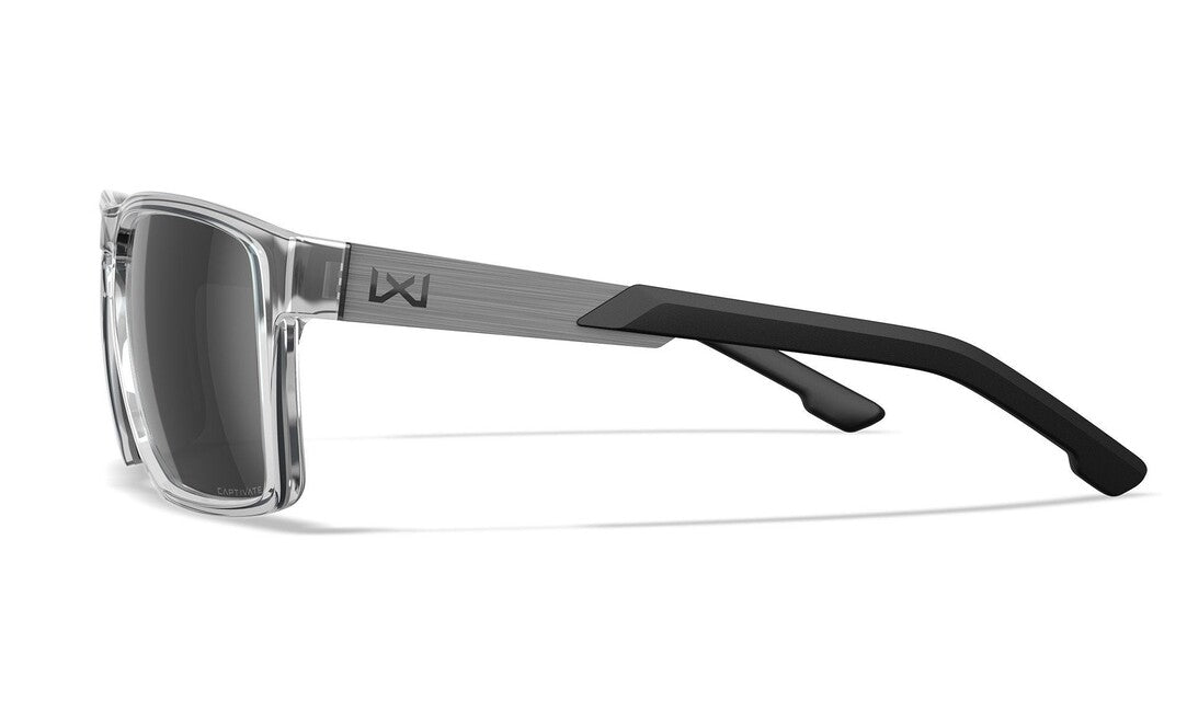 Wiley X Apex Sunglasses, Captivate Grey / Gloss Crystal Clear