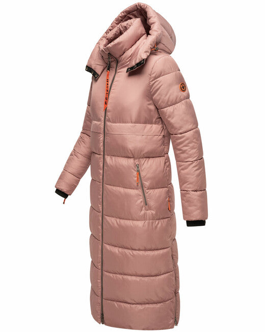 Navahoo Women's Long Winter Jacket with Hood Kristallblume, Pastel Purple