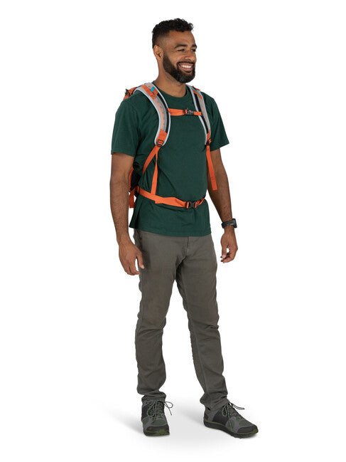 Osprey Hikelite 18 Hiking Backpack, Koi Orange/Blue Venture