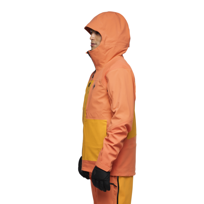 Black Diamond Recon Stretch Pro Shell Women's Men's Ski Jacket, BD Orange-Flame Orange