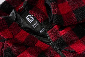 Brandit Teddyfleece Fleece Jacket, Red/Black