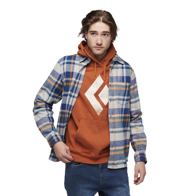 Black Diamond Project Flannel Men's Shirt, Pewter-Indigo Plaid