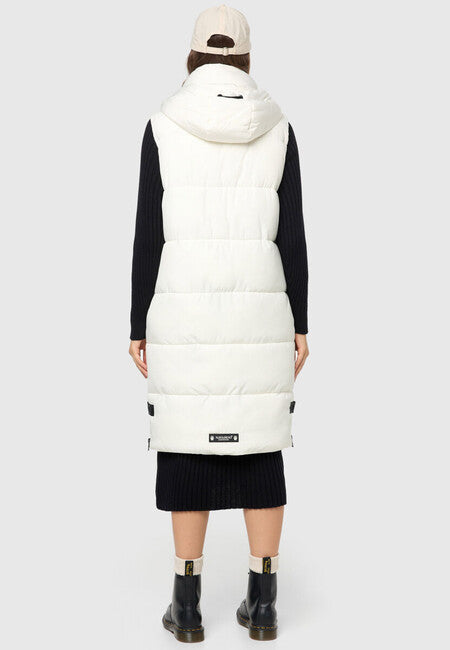 Navahoo Women's Long Vest Schnuffelchen, Off-White