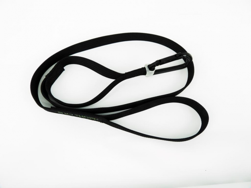 K9 Thorn Double Handle Lead with Petzl Carabiner, Black, L
