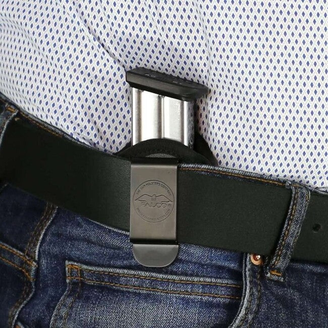 Falco Nylon F800 Magazine Pouch with Retention Screw for Glock 17, Black Left