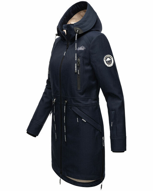 Marikoo Women's Softshell Jacket with Hood Racquelle, Navy Blue