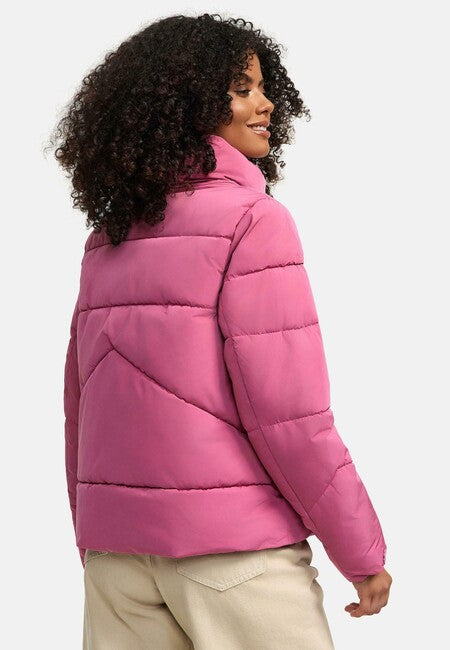 Marikoo Jalliaa Women's Short Winter Jacket with High Collar, Berry Rouge