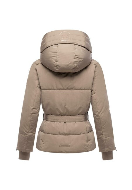 Marikoo Aleyna16 Women's Winter Jacket with Hood, Taupe Grey