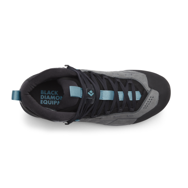 Black Diamond Women's Mission Mid Waterproof Approach Leather Shoes, Steel Grey-Coastal Blue