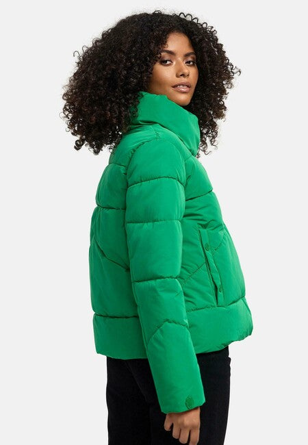 Marikoo Jalliaa Women's Short Winter Jacket with High Collar, Emerald Green