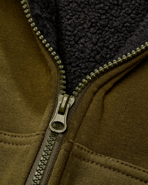 Brandit Men's Sweatjacket Teddylining Hoodie, Olive