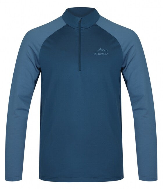HUSKY Tromi Zip Men's Thermal Zip T-Shirt, Blue