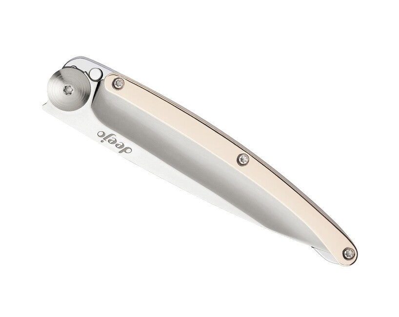 Deejo Folding Knife GOLD Mirror 18kt Pink Gold