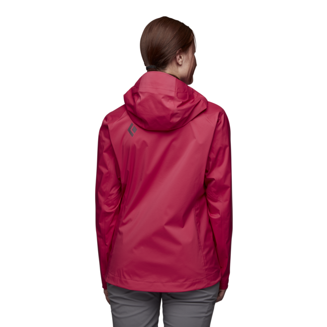 Black Diamond Women's Waterproof Jacket Stormline Stretch Rain Shell, Pomegranate
