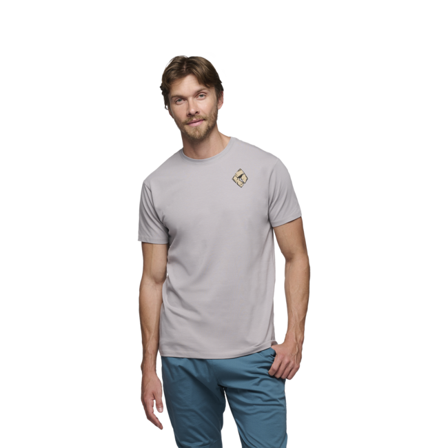 Black Diamond Pánske tričko s krátkym rukávom Mono Pocket, pewter