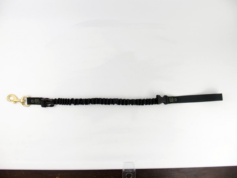 K9 Thorn Leash with Shock Absorber and Carabiner, Black, XL