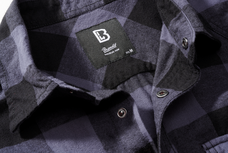 Brandit Check Sleeveless Shirt, Black Grey