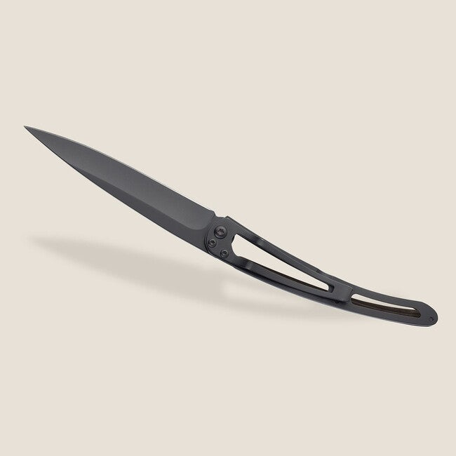 Deejo Horlogerie Folding Knife, Black Carbon Watchmaker