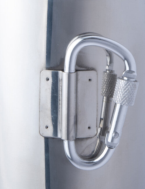 BasicNature Space Safer Thermo Mug, Stainless Steel, 0.33l with Carabiner