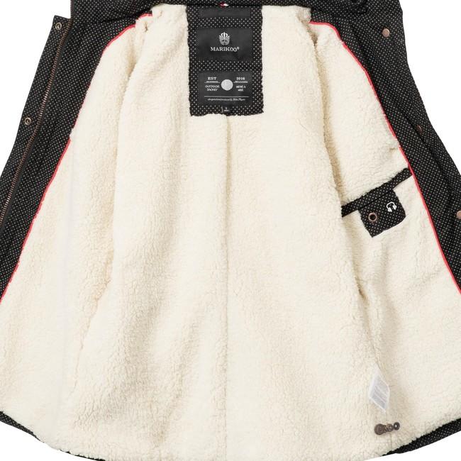 Marikoo KEIKOO women's winter hooded jacket, black dotted