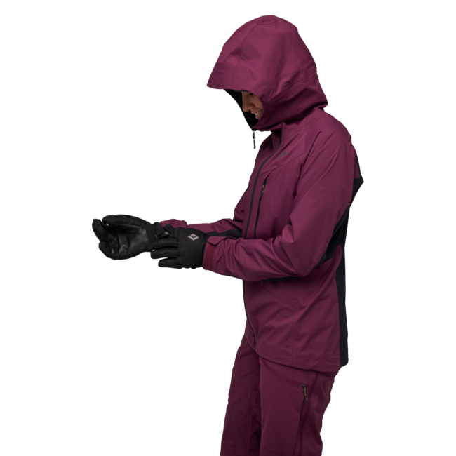 Black Diamond Women's Dawn Patrol Hybrid Shell Jacket, Blackberry-Black