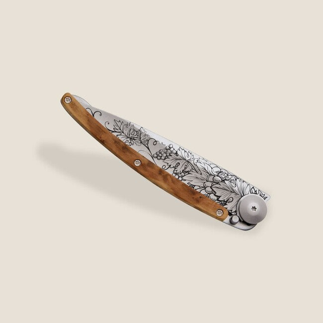 Deejo Tattoo Wood Grand Cru Folding Knife