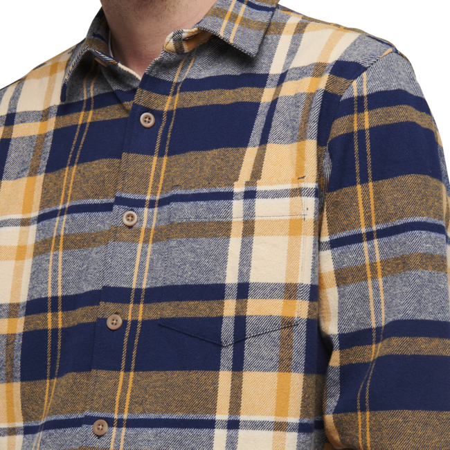 Black Diamond Project Flannel Men's Shirt, Indigo-Gold Plaid
