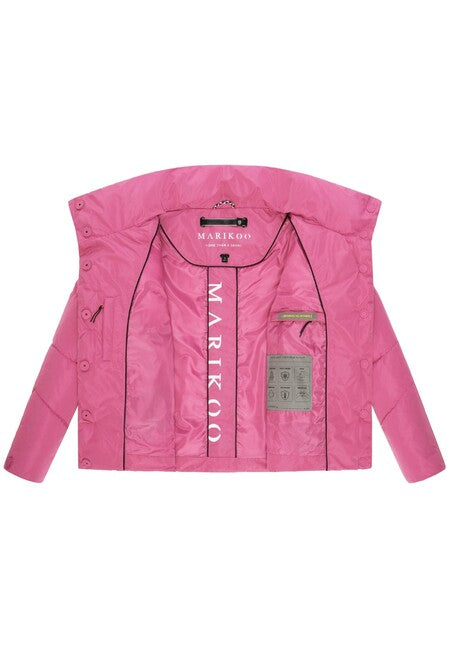 Marikoo Jalliaa Women's Short Winter Jacket with High Collar, Berry Rouge