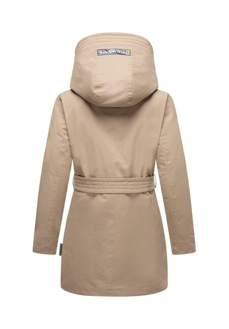 Navahoo Women's Winter Parka with Hood Eishauch, Taupe Grey