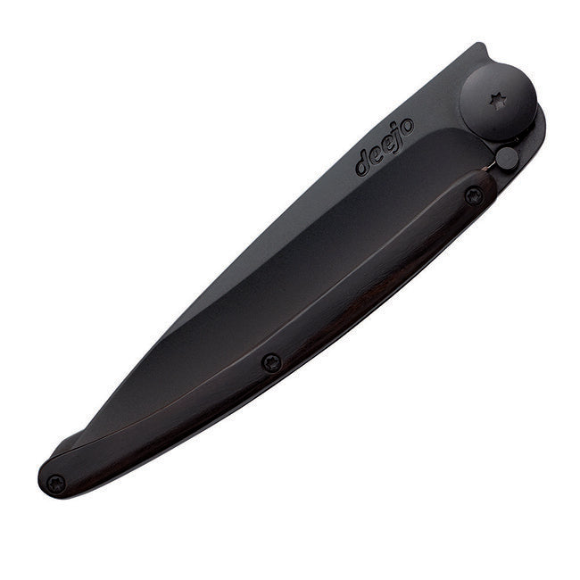 Deejo Folding Knife Ebony Wood Black