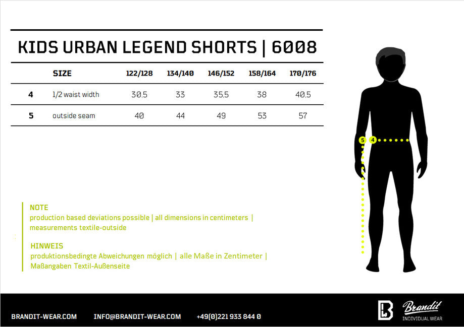 Brandit Urban Legend Shorts, Olive, Children's