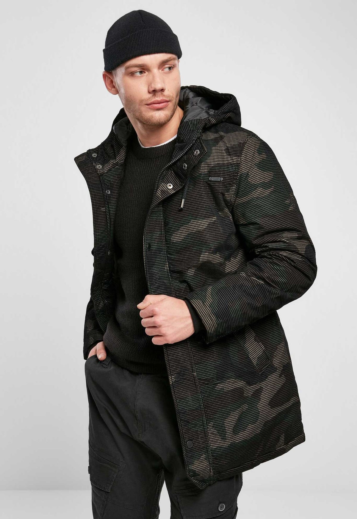 Brandit Grid Camo parka, woodland