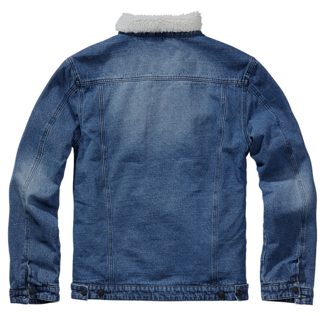 Brandit Sherpa denim jacket with fur, blue