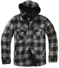 Brandit Lumber Hoodie Jacket, Black-Charcoal