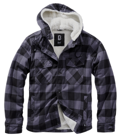 Brandit Lumberjacket jacket with hood, black-grey