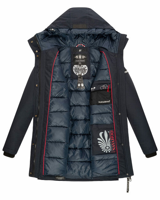 Navahoo Women's Winter Jacket with Hood Blizzardstorm, Navy Blue