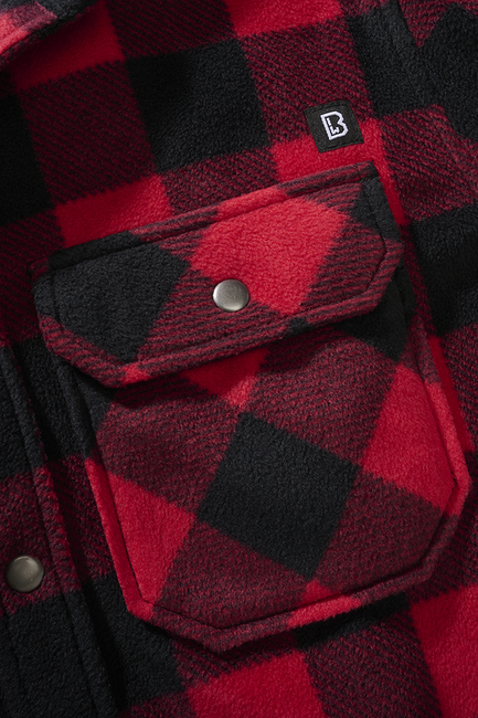 Brandit Jeff Fleece Shirt, Red/Black