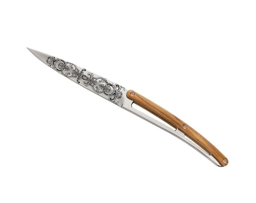 Deejo Tattoo Grand Siecle Steak Knife Set 6pcs, Polished Finish, Olive Wood