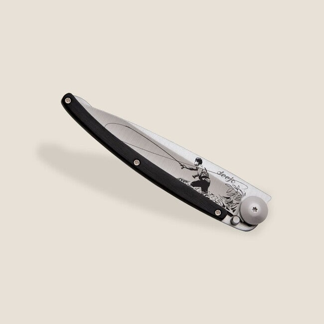Deejo Tattoo Wood Fly Fishing Folding Knife